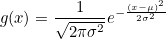 Gaussian function equation.