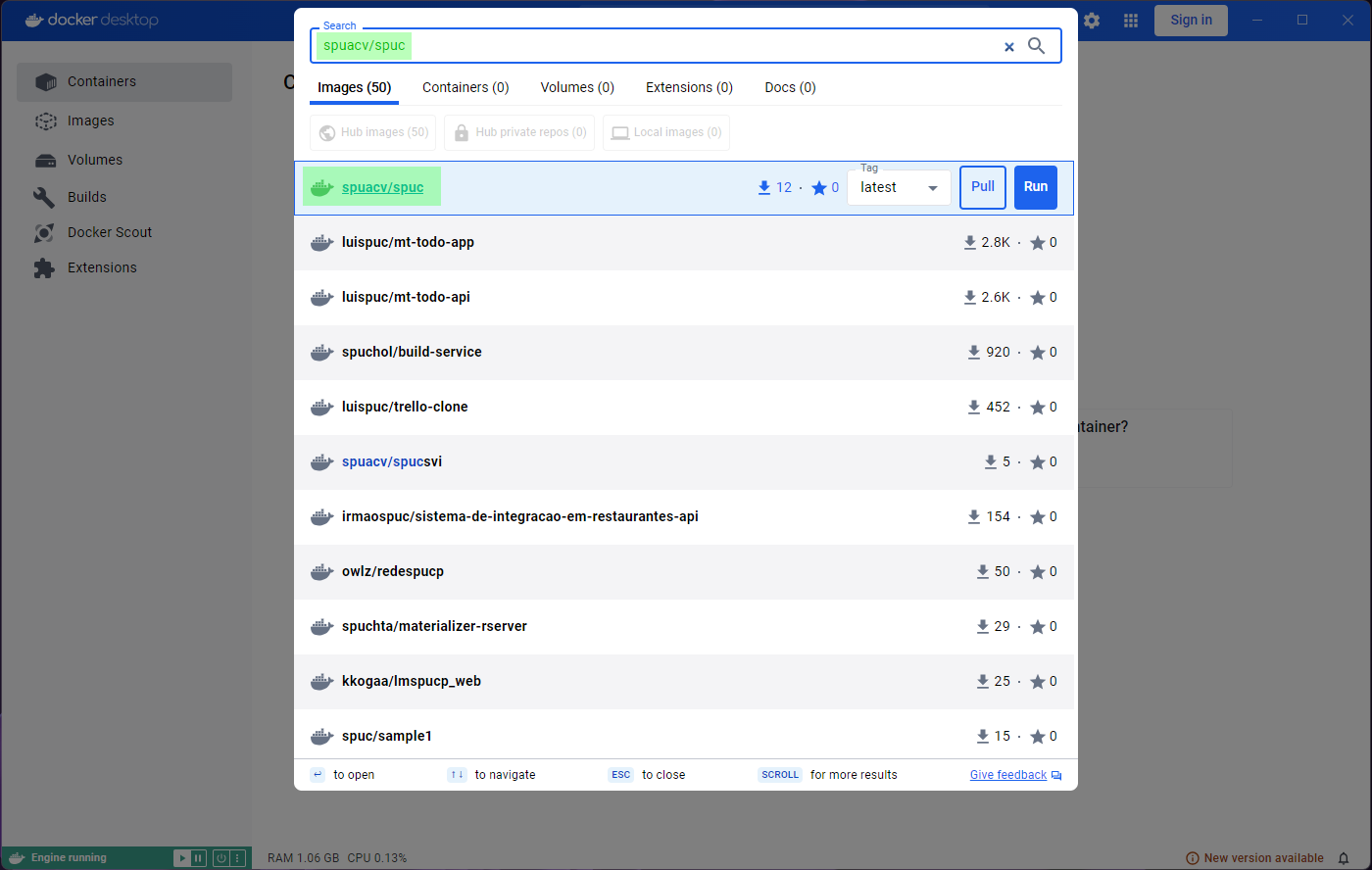 Search and pull of SPUC container - Step 2