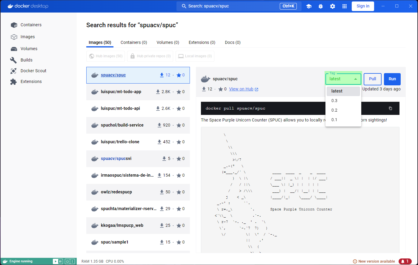 Search and pull of SPUC container - Step 3