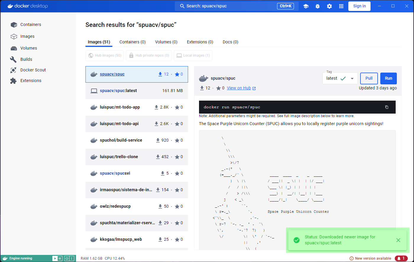 Search and pull of SPUC container - Step 5