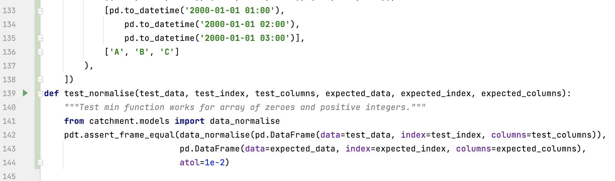 Running a single test in PyCharm